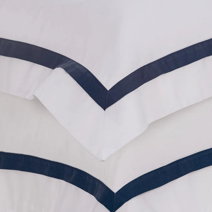 Jogo de Cama Queen 300 Fios Vercelli Branco/Azul Siciliano