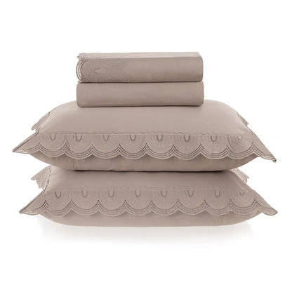 Jogo de cama Queen 300 fios Cetim Coliseu Nocciola/Legno