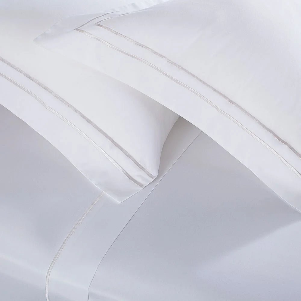 Jogo de Cama Buddemeyer Sublime King Branco com Ponto Cheio Pérola