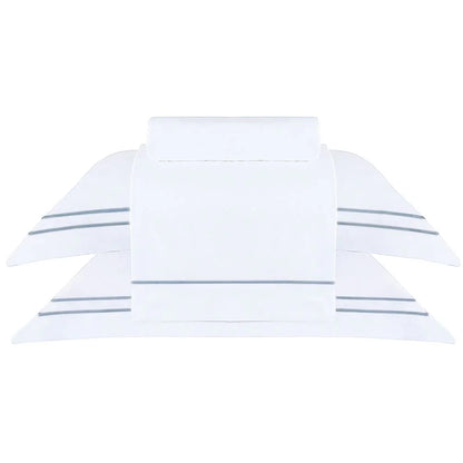 Jogo de Cama Buddemeyer Sublime Casal Branco c/ Ponto cheio Azul marinho