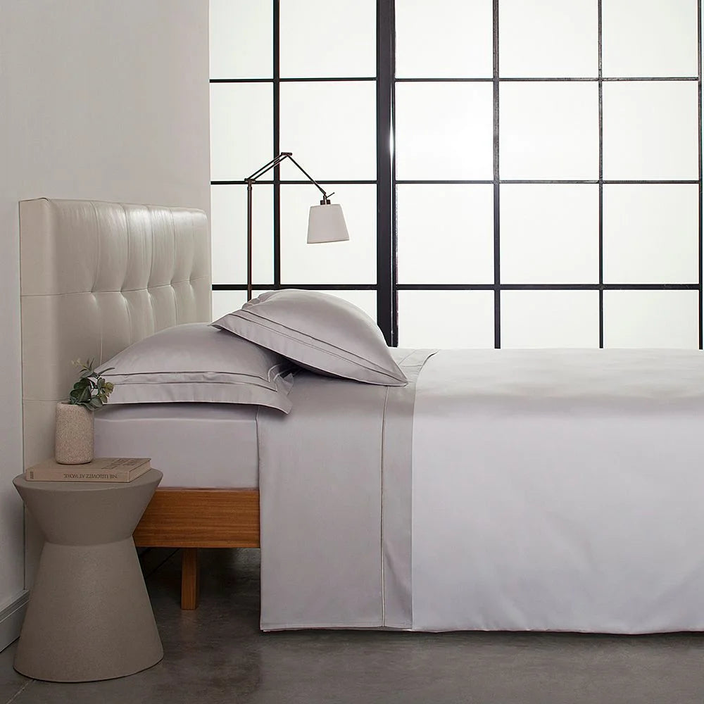 Jogo de Cama Buddemeyer Sublime King Branco com Ponto Cheio Prata