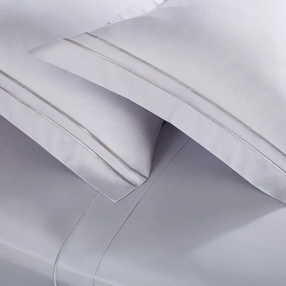 Jogo de Cama Buddemeyer Sublime King Branco com Ponto Cheio Prata