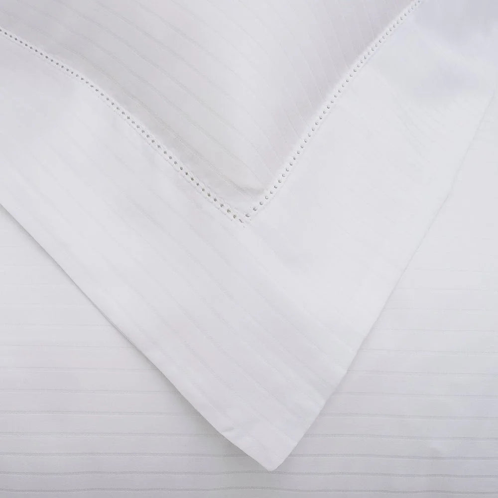 Fronha Buddemeyer Damask Stripes Cetim 300 Fios Branco 50x90cm