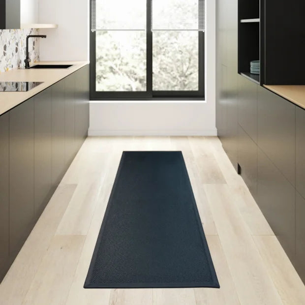 Tapete para Cozinha Passadeira Antiderrapante Kacyumara Multti 60cm x 1,80m Preto