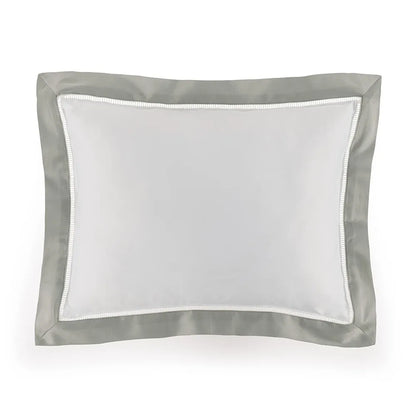 Almofada 600 fios Cetim Pariolli Branco/Platino 30cm X 40cm