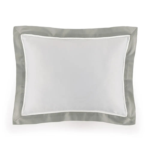 Almofada 600 fios Cetim Pariolli Branco/Platino 30cm X 40cm
