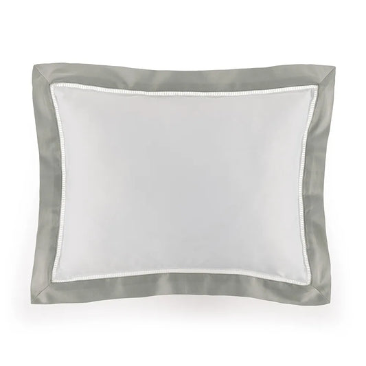 Almofada 600 fios Cetim Pariolli Branco/Platino 30cm X 40cm