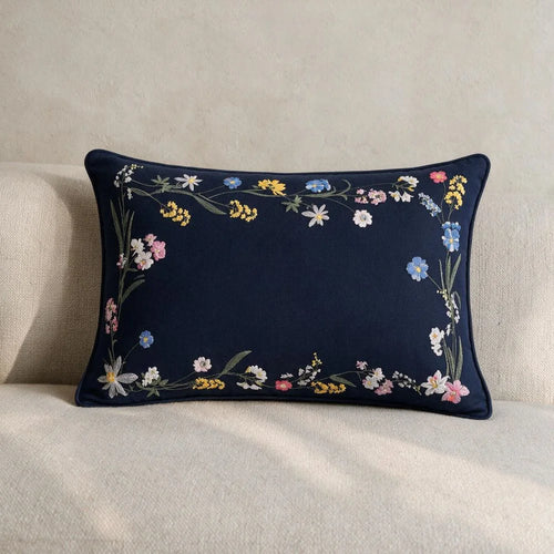 Almofada Buddemeyer Luxus Moon Garden Azul 30x50cm 100% Linho