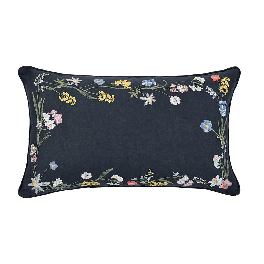 Almofada Buddemeyer Luxus Moon Garden Azul 30x50cm 100% Linho