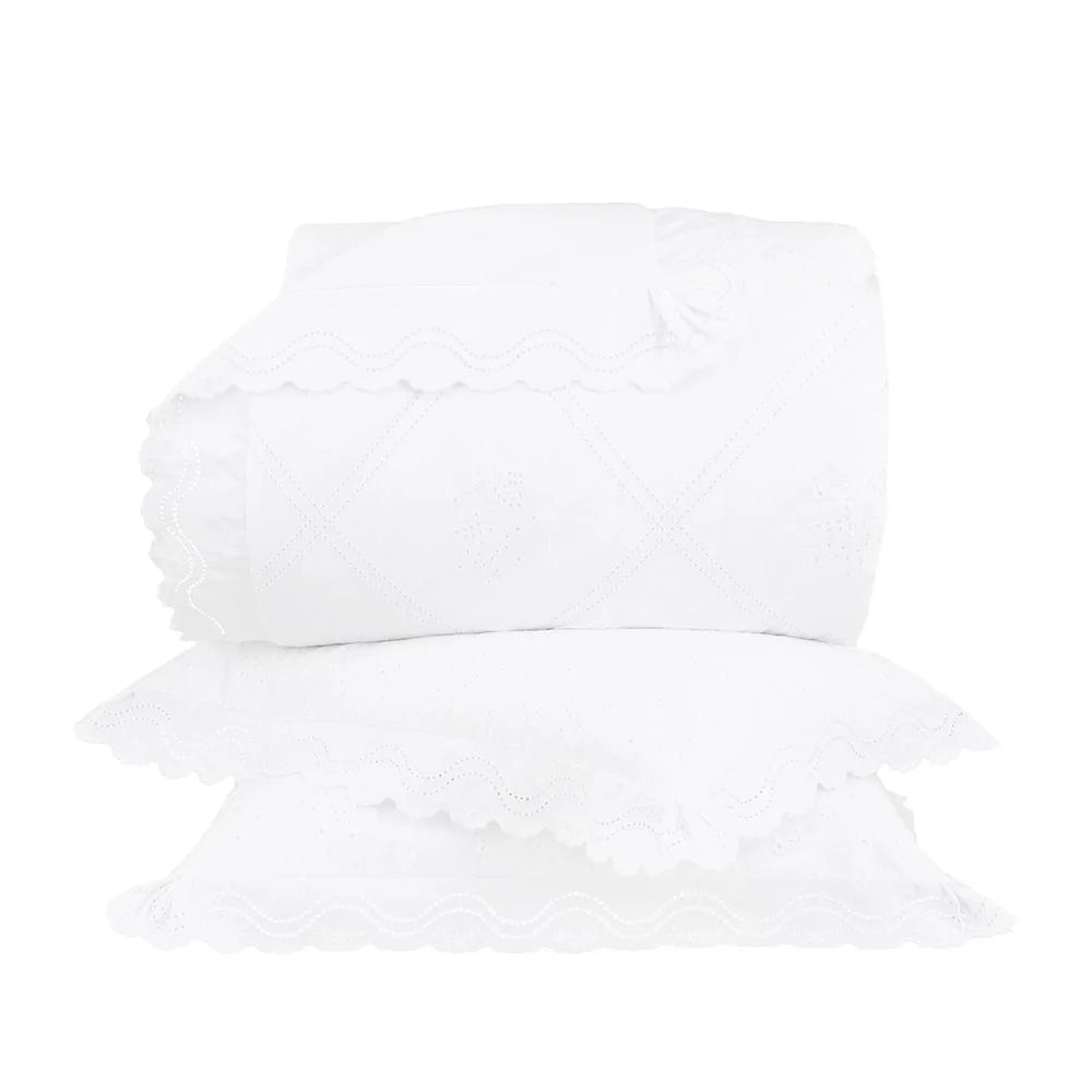 Jogo de Colcha Buddemeyer Luxus King Arlo Branco 3,10 x 2,60 m