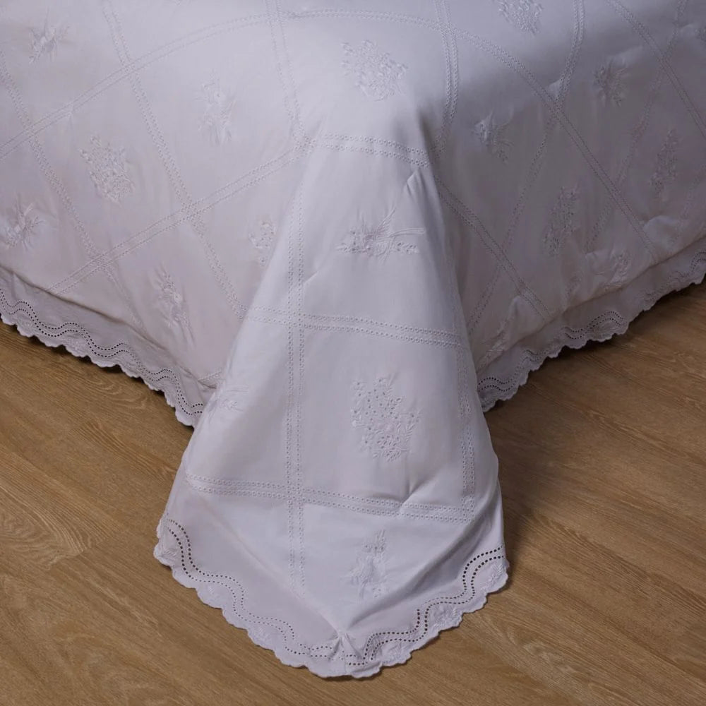 Jogo de Colcha Buddemeyer Luxus King Arlo Branco 3,10 x 2,60 m