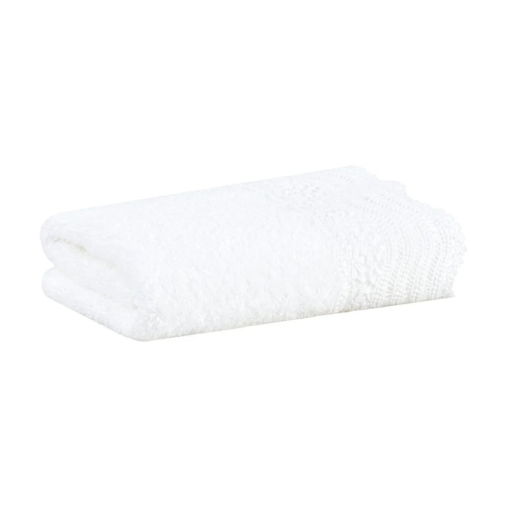 Toalha Lavabo Buddemeyer Luxus Margot 100% algodão Branco com Renda Branco 30x50cm