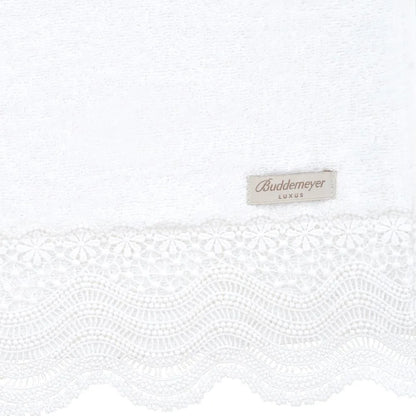 Toalha Lavabo Buddemeyer Luxus Margot 100% algodão Branco com Renda Branco 30x50cm