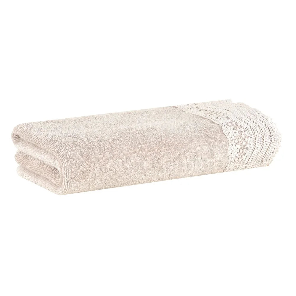 Toalha de Banho Buddemeyer Luxus Margot Rosa com Renda Rosa