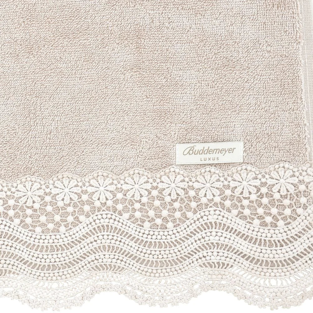 Toalha de Banho Buddemeyer Luxus Margot Rosa com Renda Rosa