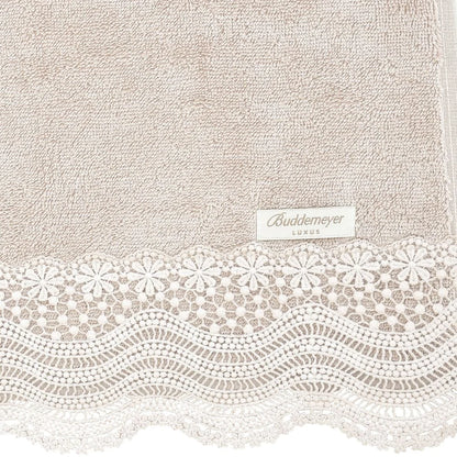Toalha de Banho Buddemeyer Luxus Margot Rosa com Renda Rosa