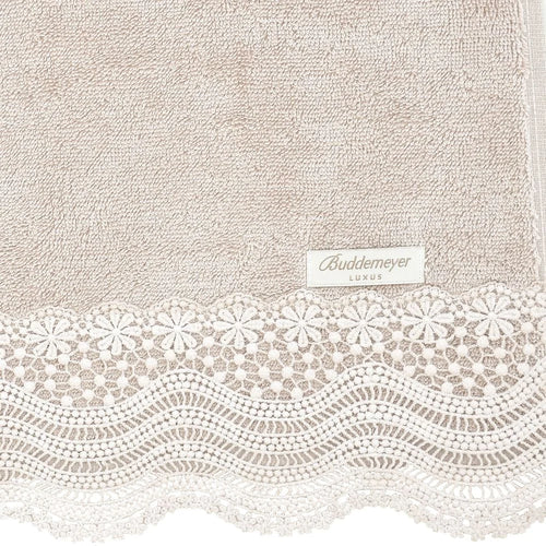 Toalha de Banho Buddemeyer Luxus Margot Rosa com Renda Rosa