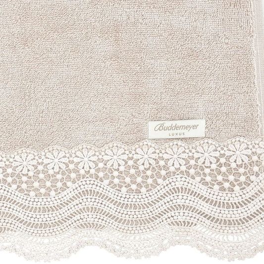 Toalha de Banho Buddemeyer Luxus Margot Rosa com Renda Rosa