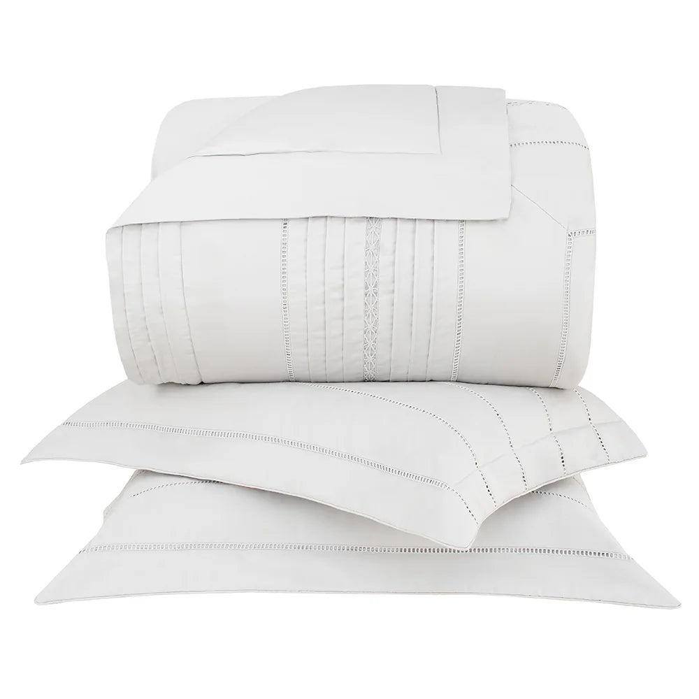 Kit Colcha Prestigé Branco Buddemeyer Luxus Queen