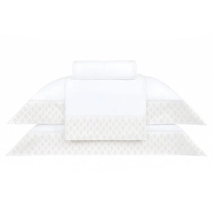 Jogo de Cama Buddemeyer Luxus Prisma Cetim 400 Fios Queen Branco