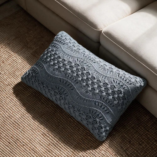 ALMOFADA TRICOT VENETO AZUL 30X50CM