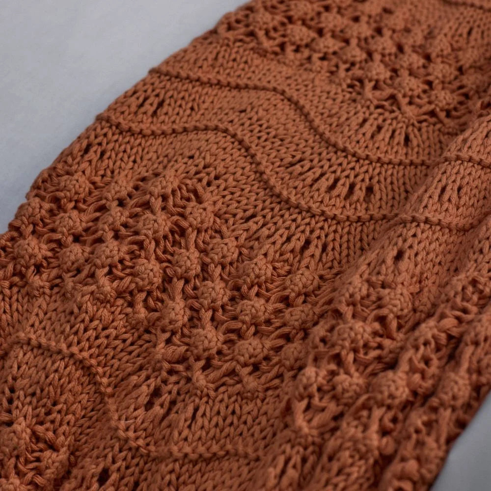 Manta Tricot Buddemeyer Luxus Veneto Coral 1.30x1.70m 100% Algodão