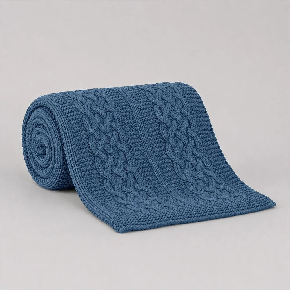 Manta Tricot Buddemeyer Luxus Castello Azul Marinho 130x170cm