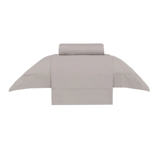 Jogo de Cama  Buddemeyer Damask Stripes Solteiro Kaki 100% Algodão Fio Penteado Cetim 300 Fios
