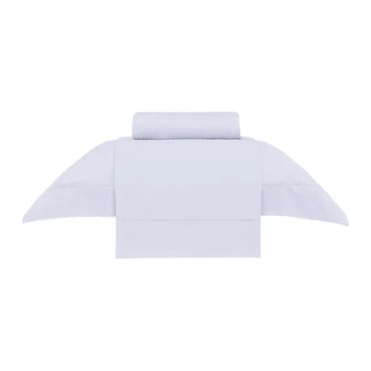 Jogo de Cama  Buddemeyer Damask Stripes Solteiro Branco 100% Algodão Fio Penteado Cetim 300 Fios