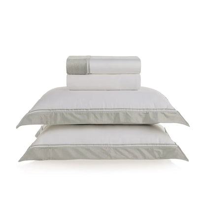 Jogo de cama King 300 fios Cetim Valestro Branco/Platino