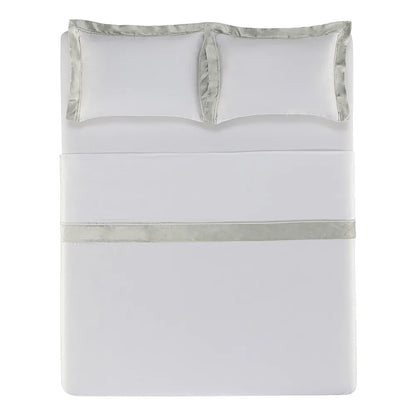 Jogo de cama King 300 fios Cetim Valestro Branco/Platino