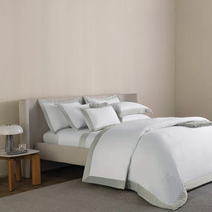 Jogo de cama King 300 fios Cetim Valestro Branco/Platino