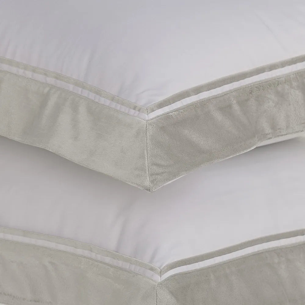 Jogo de cama King 300 fios Cetim Valestro Branco/Platino