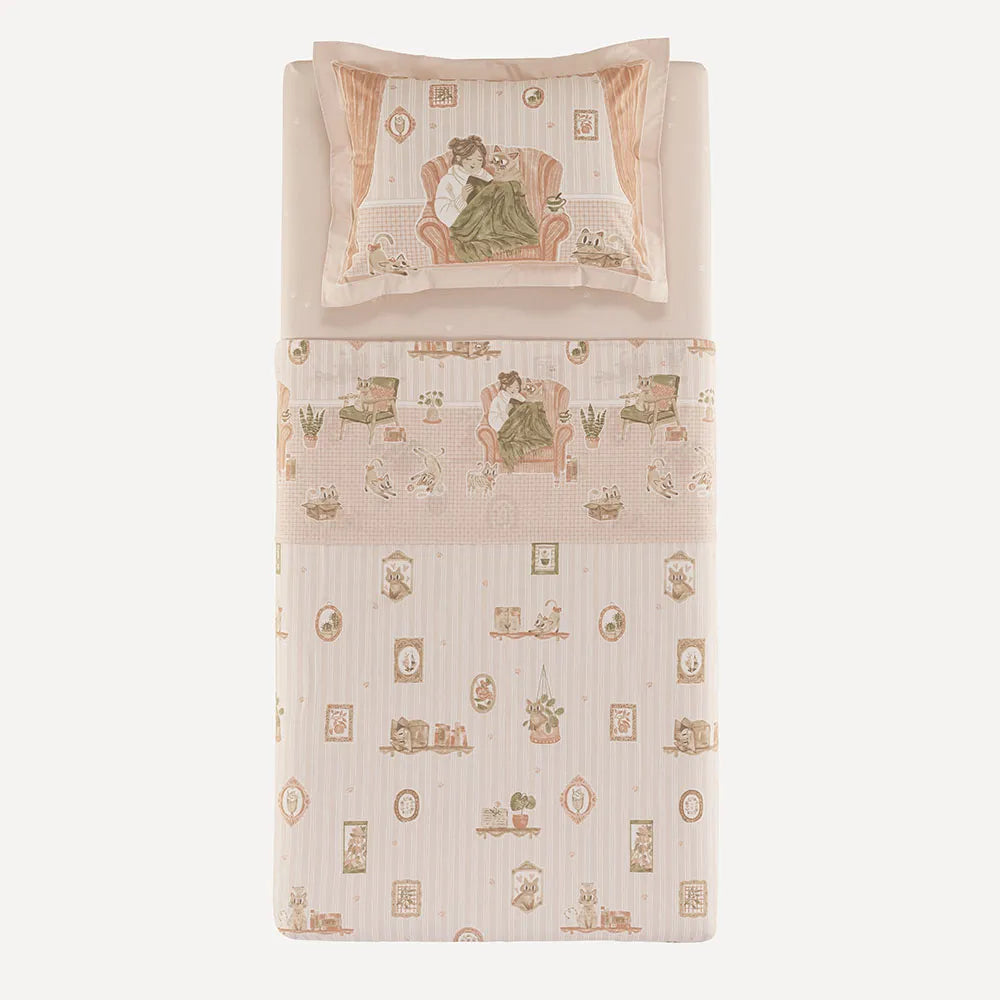 Jogo de Cama Karsten Solteiro Gatos