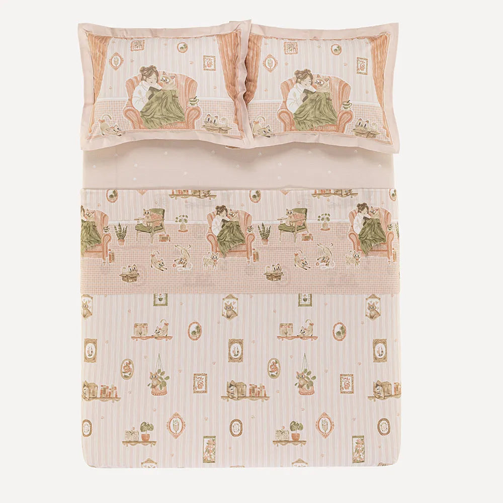 Jogo de Cama Karsten Casal Gatos