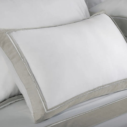 Almofada 300 fios Cetim Valestro Branco/Platino