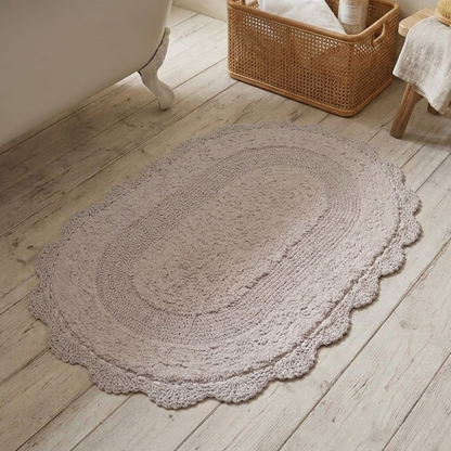 Tapete Kacyumara Crochê Oval 50x80cm Fend Chip