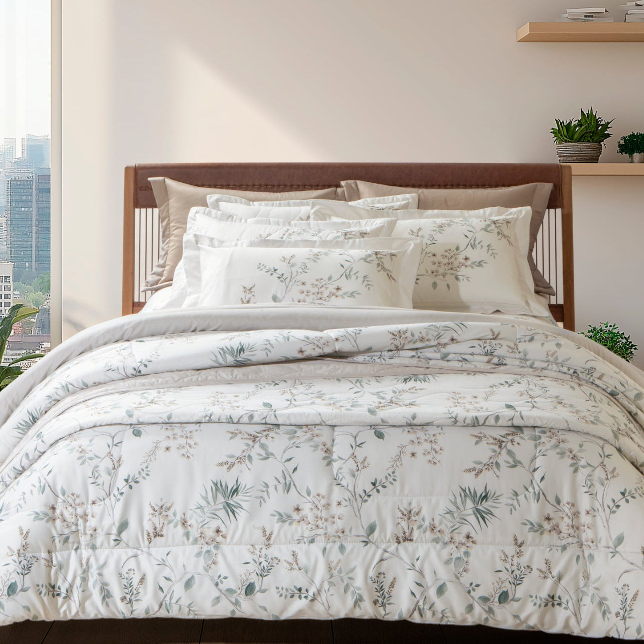 Edredom King Kacyumara Satinée 300 Fios 100% Algodão Tulia