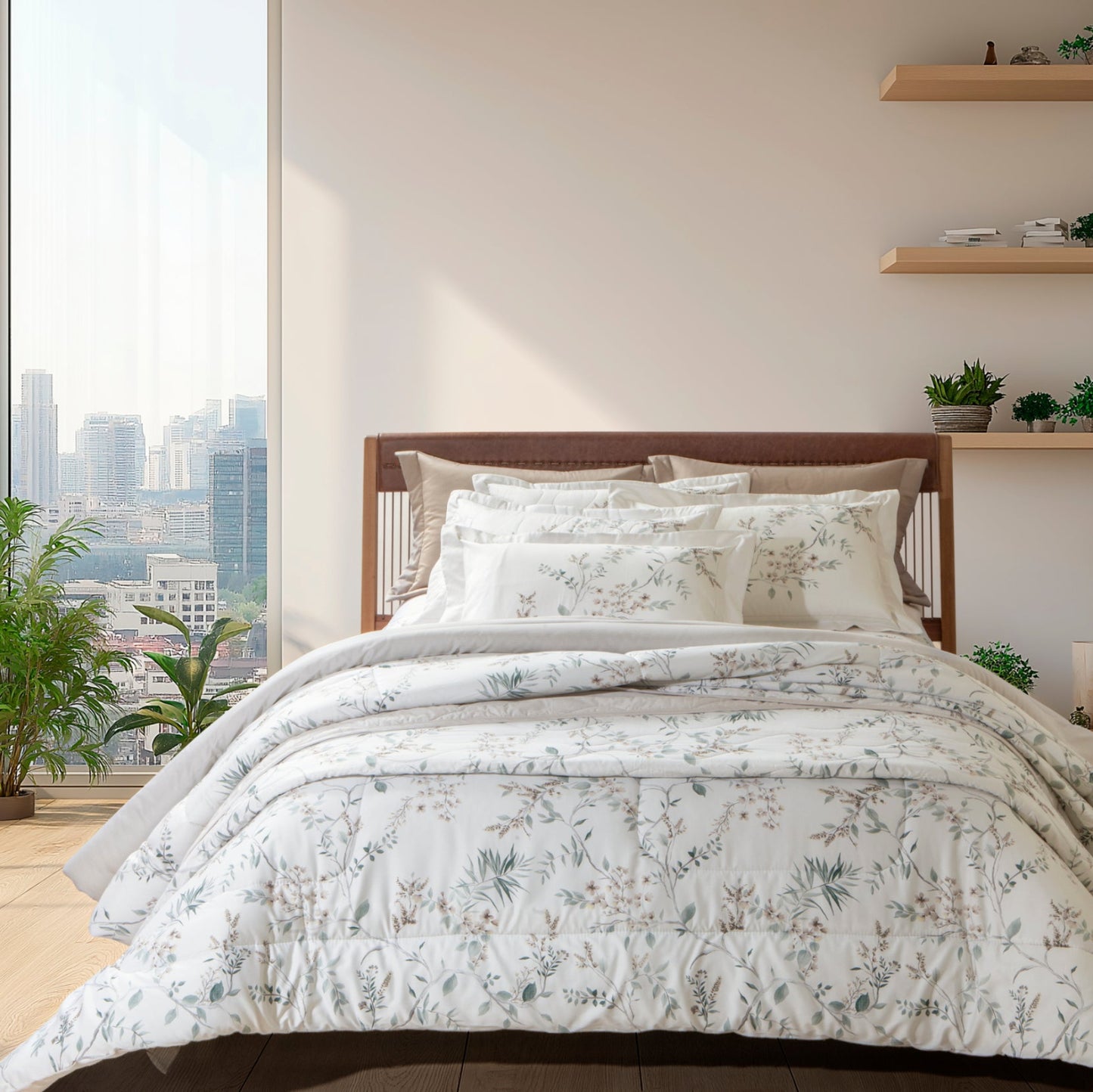 Edredom King Kacyumara Satinée 300 Fios 100% Algodão Tulia