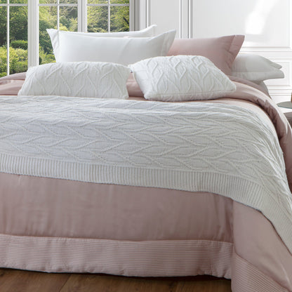 Almofada Rinzeira Kacyumara Tricô Laguna Branco 30x50cm