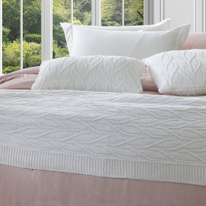 Almofada Rinzeira Kacyumara Tricô Laguna Branco 30x50cm