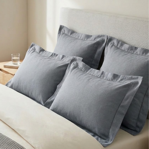 Par de Fronhas Chumbo Chambret 200 Fios Tinto 50x70cm