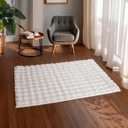 Tapete Niazitex Pele Bubble Branco 1,00x1,50m