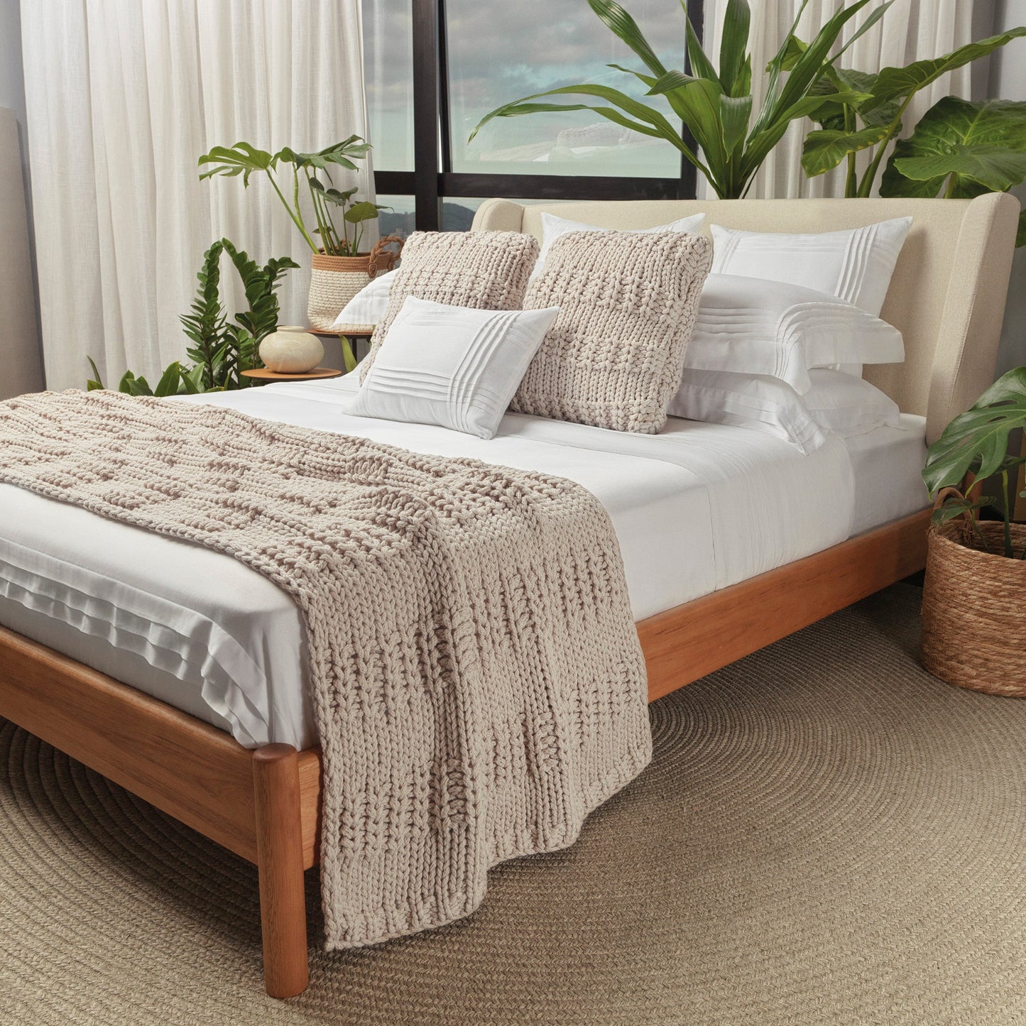 Almofada Altenburg Haus Calmaria 100% Algodão Marrom Suave 45x45cm