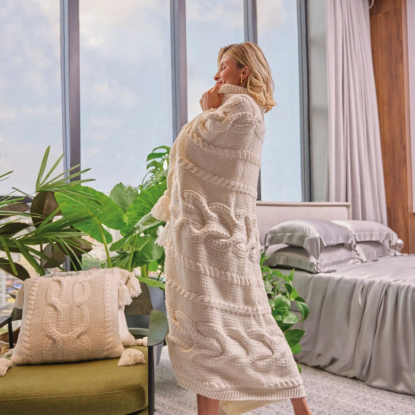 Almofada Altenburg Haus Afeto Off White 45x45cm