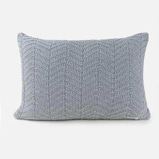 Almofada Blue Gardenia Tricô Empório Cinza 50x35cm