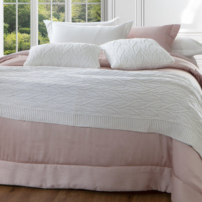 Almofada Kacyumara Tricot Laguna Branca 45cm x 45cm