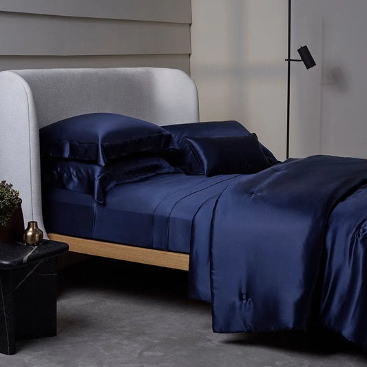 Almofada Rinzeira Buddemeyer Luxus Seda Royale 100% Seda Natural Azul Marinho 30x50cm