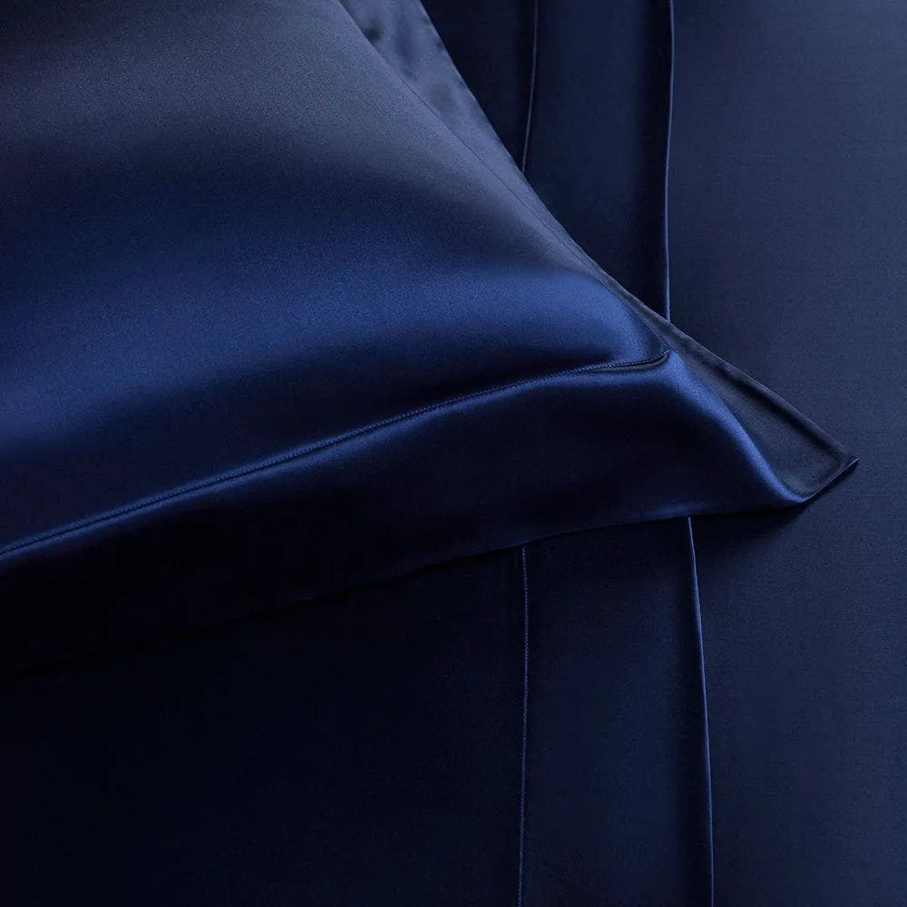 Almofada Rinzeira Buddemeyer Luxus Seda Royale 100% Seda Natural Azul Marinho 30x50cm
