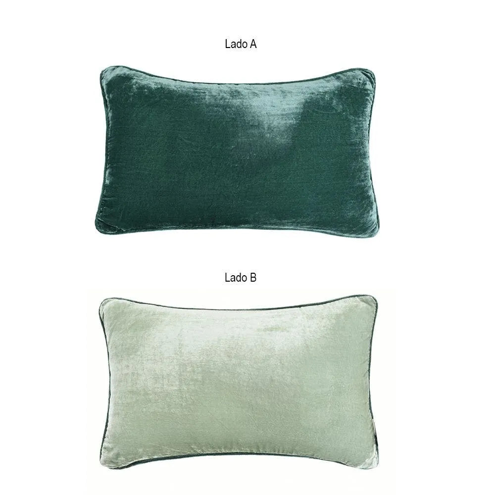Almofada Rinzeira Buddemeyer Luxus Vellure Petróleo 30x50cm